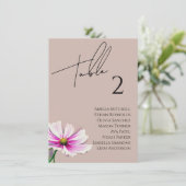 Wildflower bruiloft zitgrafiek Kaart (Staand voorkant)