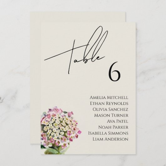 Wildflower bruiloft zitgrafiek Kaart (Voorkant / Achterkant)