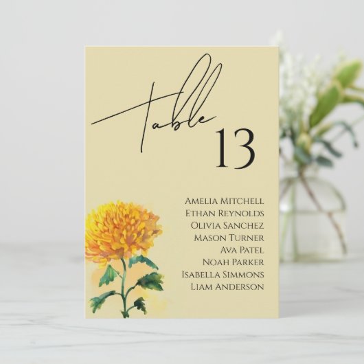 Wildflower bruiloft zitgrafiek Kaart (Staand voorkant)