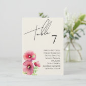 Wildflower bruiloft zitgrafiek Kaart (Staand voorkant)