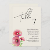 Wildflower bruiloft zitgrafiek Kaart (Voorkant / Achterkant)