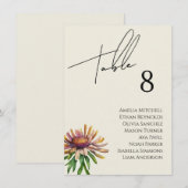 Wildflower bruiloft zitgrafiek Kaart (Voorkant / Achterkant)