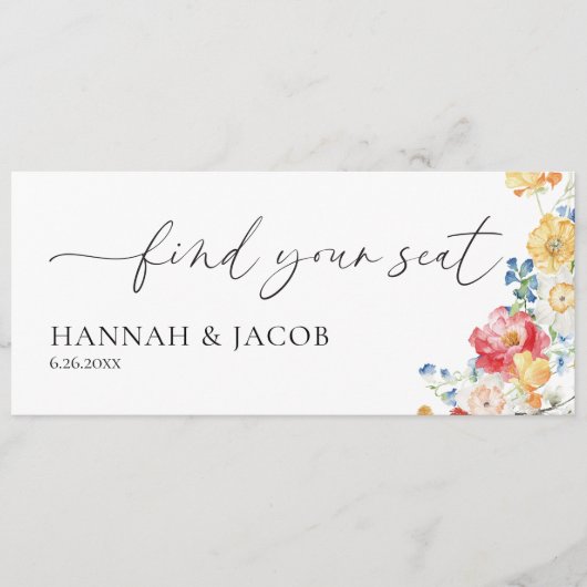 Wildflower bruiloft zitgrafiek Welkom Header (Voorkant)