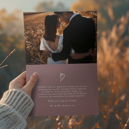 Wildflower bruine val bruiloft foto QR code link Bedankkaart