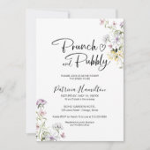 Wildflower Brunch En Bruisende Bruidsborrel Kaart (Voorkant)