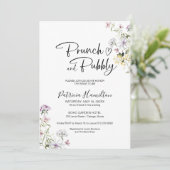 Wildflower brunch en bubble Vrijgezellenfeest Kaart (Staand voorkant)
