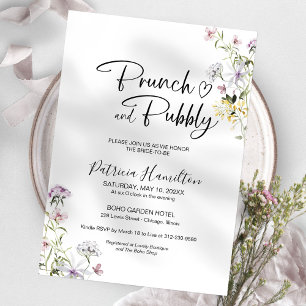 Wildflower brunch en bubble Vrijgezellenfeest Kaart