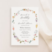 Wildflower Brunch en Bubbly Vrijgezellenfeest Invi Kaart