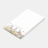 Wildflower Bumble Bee Monogram Gepersonaliseerd Post-it® Notes (Schuin)