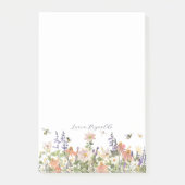 Wildflower Bumble Bee Monogram Gepersonaliseerd Post-it® Notes (Voorkant)