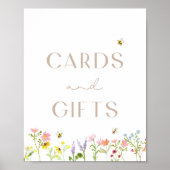 Wildflower Bumblebee Bloemen Kaart en Geschenken t Poster (Voorkant)
