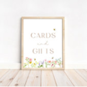 Wildflower Bumblebee Bloemen Kaart en Geschenken t Poster