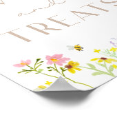 Wildflower Bumblebee Floral Favors and Treats Sign Poster (Hoek)