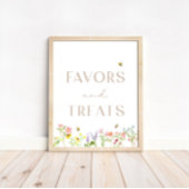 Wildflower Bumblebee Floral Favors and Treats Sign Poster