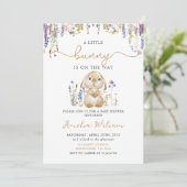 Wildflower Bunny Easter Baby shower Uitnodiging (Staand voorkant)