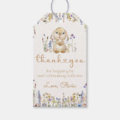 Wildflower Bunny Konijn Verjaardag Gift Label Cadeaulabel (Voorkant)