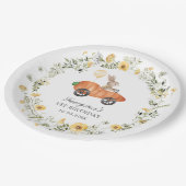 Wildflower Bunny Konijn Wortel Auto Verjaardagsfee Papieren Bordje (Gekanteld)