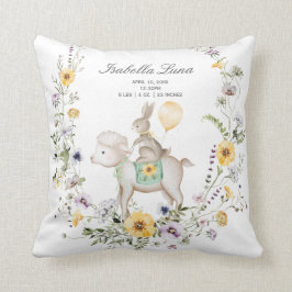 Wildflower Bunny & Lamb Wreath Newborn Easter Gift Kussen