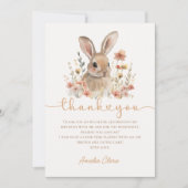 Wildflower Bunny Meisje Verjaardag Bedankt Card (Voorkant)