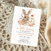 Wildflower Bunny Rabbit Baby shower Uitnodiging