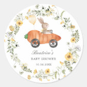 Wildflower Bunny Rabbit Easter Garden Baby shower Ronde Sticker (Voorkant)