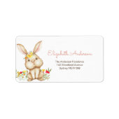 Wildflower Bunny Rabbit Return Address Label (Voorkant)