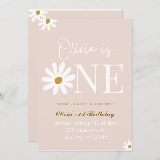 Wildflower Bunny uitnodiging (Voorkant / Achterkant)