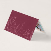 Wildflower Burgundy Wedding Folded Photo thank you Kaart (Achterkant)