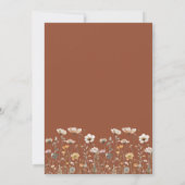 Wildflower Burnt Orange Floral Wedding Kaart (Achterkant)