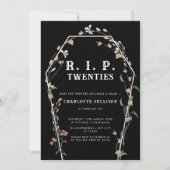 Wildflower Bury Rip 20s Zwart 30e verjaardag Kaart (Voorkant)