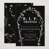 Wildflower Bury Rip 20s Zwart 30e verjaardag Kaart (Voorkant / Achterkant)