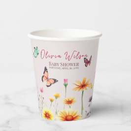 Wildflower Butterflies Baby in Bloom Baby shower Papieren Bekers