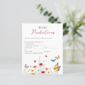 Wildflower Butterflies Baby shower Baby voorspelli (Staand voorkant)
