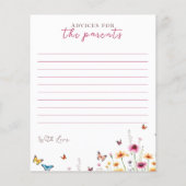 Wildflower Butterflies Baby shower Baby voorspelli (Achterkant)