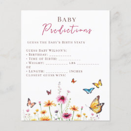 Wildflower Butterflies Baby shower Baby voorspelli