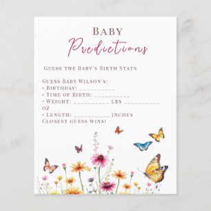 Wildflower Butterflies Baby shower Baby voorspelli