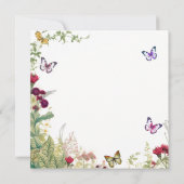 Wildflower Butterflies Baby shower Invitation Kaart (Achterkant)