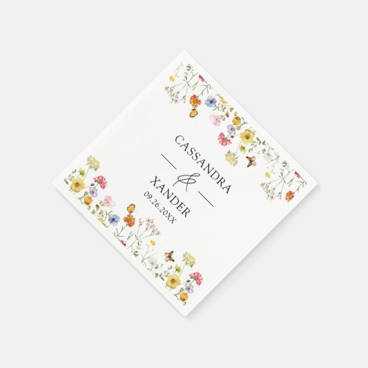 Wildflower Butterflies Boho Wedding Ampersand Servet (Hoek)