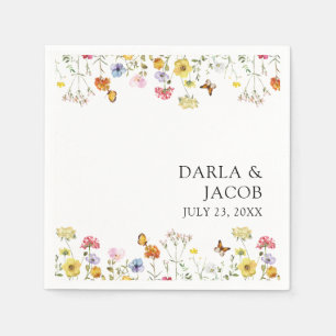 Wildflower Butterflies Boho Wedding Servet