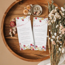 Wildflower Butterflies Love in Bloom Bruids Menu