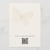 Wildflower Butterflies QR Code Bridal Shower Kaart (Achterkant)