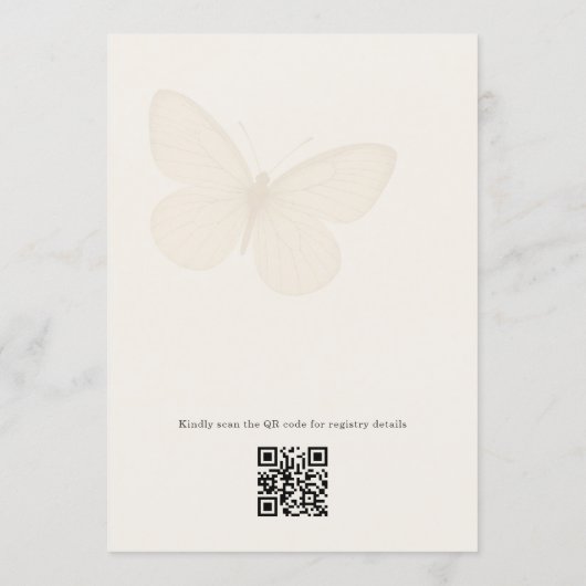 Wildflower Butterflies QR Code Bridal Shower Kaart (Achterkant)