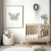  Wildflower Butterfly Art Print Poster