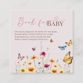 Wildflower Butterfly Baby in Bloom Baby shower Informatiekaartje