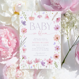 Wildflower Butterfly Baby in Bloom Baby shower Kaart