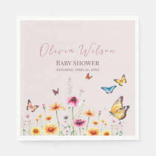 Wildflower Butterfly Baby in Bloom Baby shower Servet