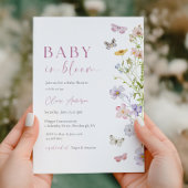Wildflower Butterfly Baby in Bloom Shower Kaart