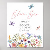 Wildflower Butterfly Baby shower Bloom Bar Poster (Voorkant)