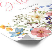 Wildflower Butterfly Baby shower Boeken en geschen Poster (Hoek)