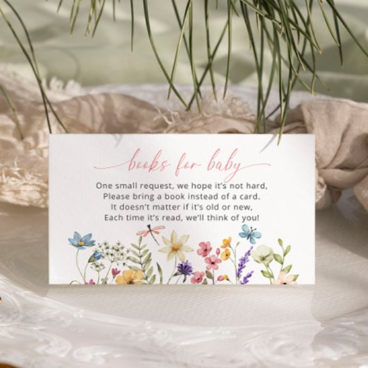 Wildflower Butterfly Baby shower Boeken voor Baby Informatiekaartje